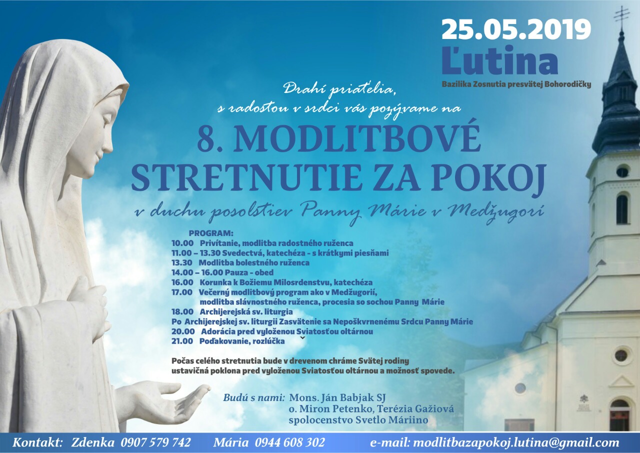 Deviatnik pred Medžugorským modlitbovým stretnutím na Slovensku za pokoj 25.5.2019